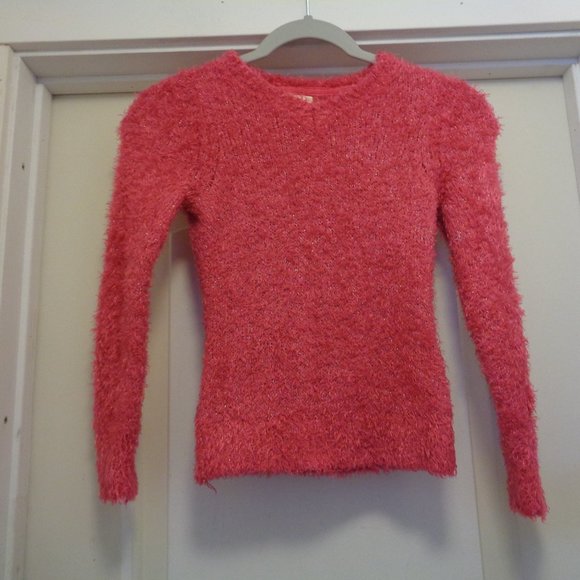 FUZZY WUZZY PINK  METALLIC THREADS TEEN SWEATER 7 - Picture 5 of 6